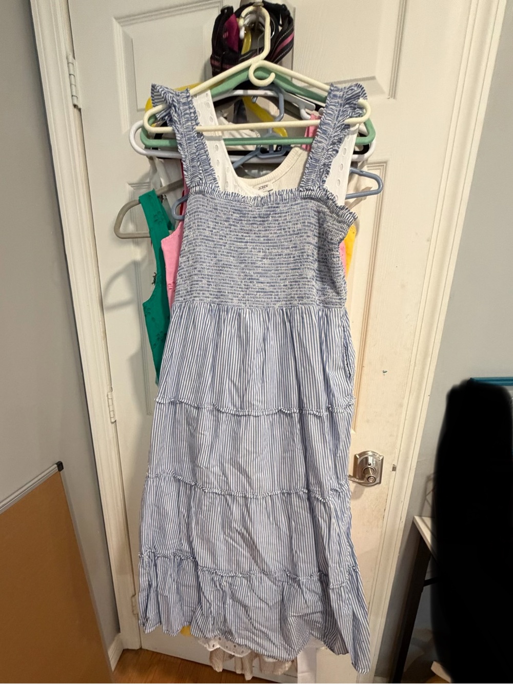 Women’s J. Crew Factory Blue Striped Sundress with Smocked Bodice